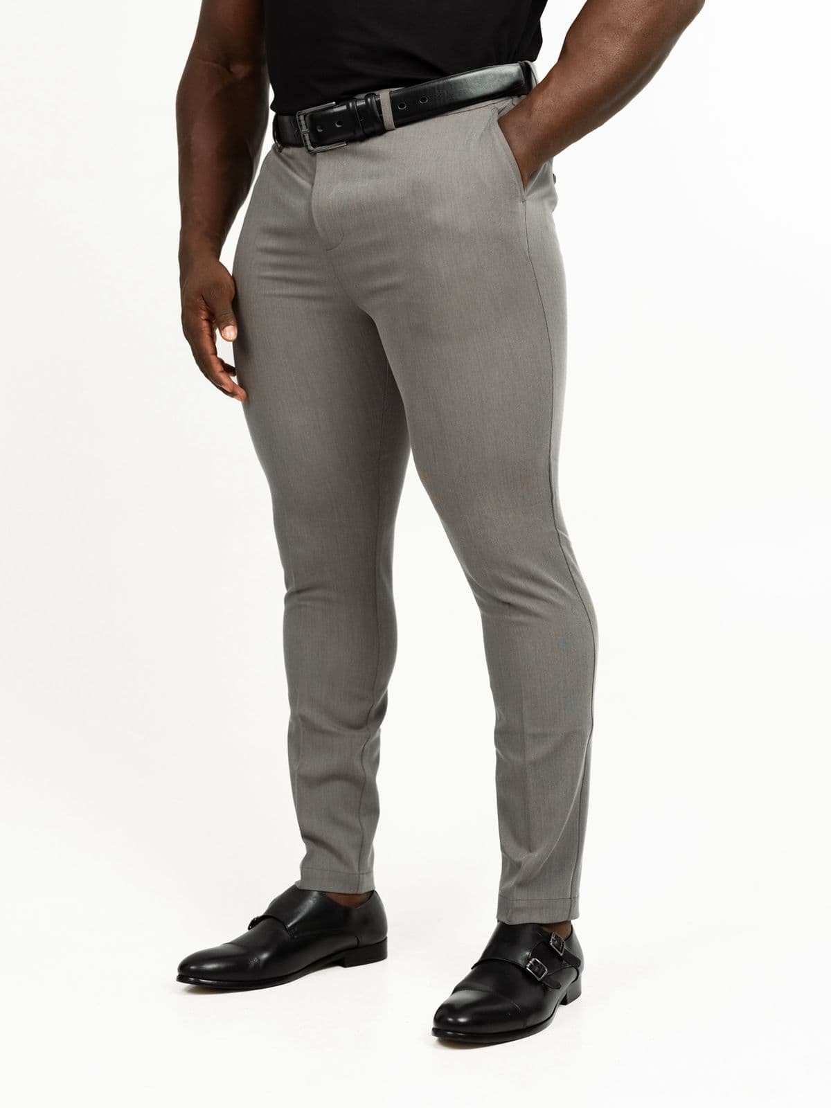 Grey Belted Trousers