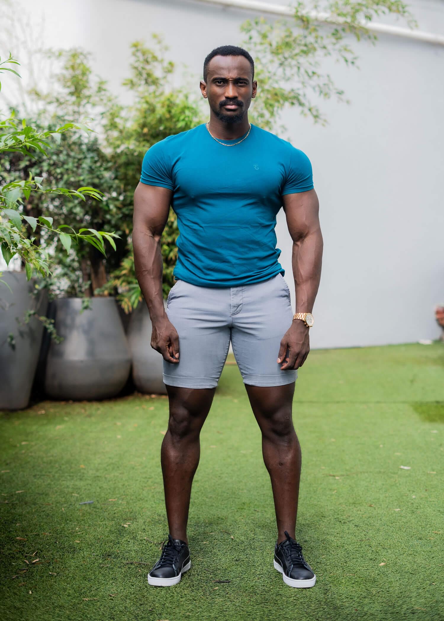 Blue-Green Short Sleeve T-Shirt 1